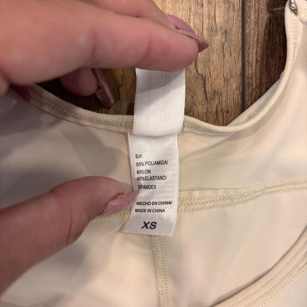 SHAPERX Seamless Open-Bust Tummy Control Thong Bodysuit Women's XS Beige $50 - Picture 5 of 12
